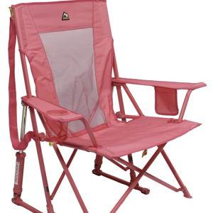 GCI Outdoor Comfort Pro Rocker Camping Chair | Portable Folding Rocking Chair with Durable Armrests & Drink Holder — Blush