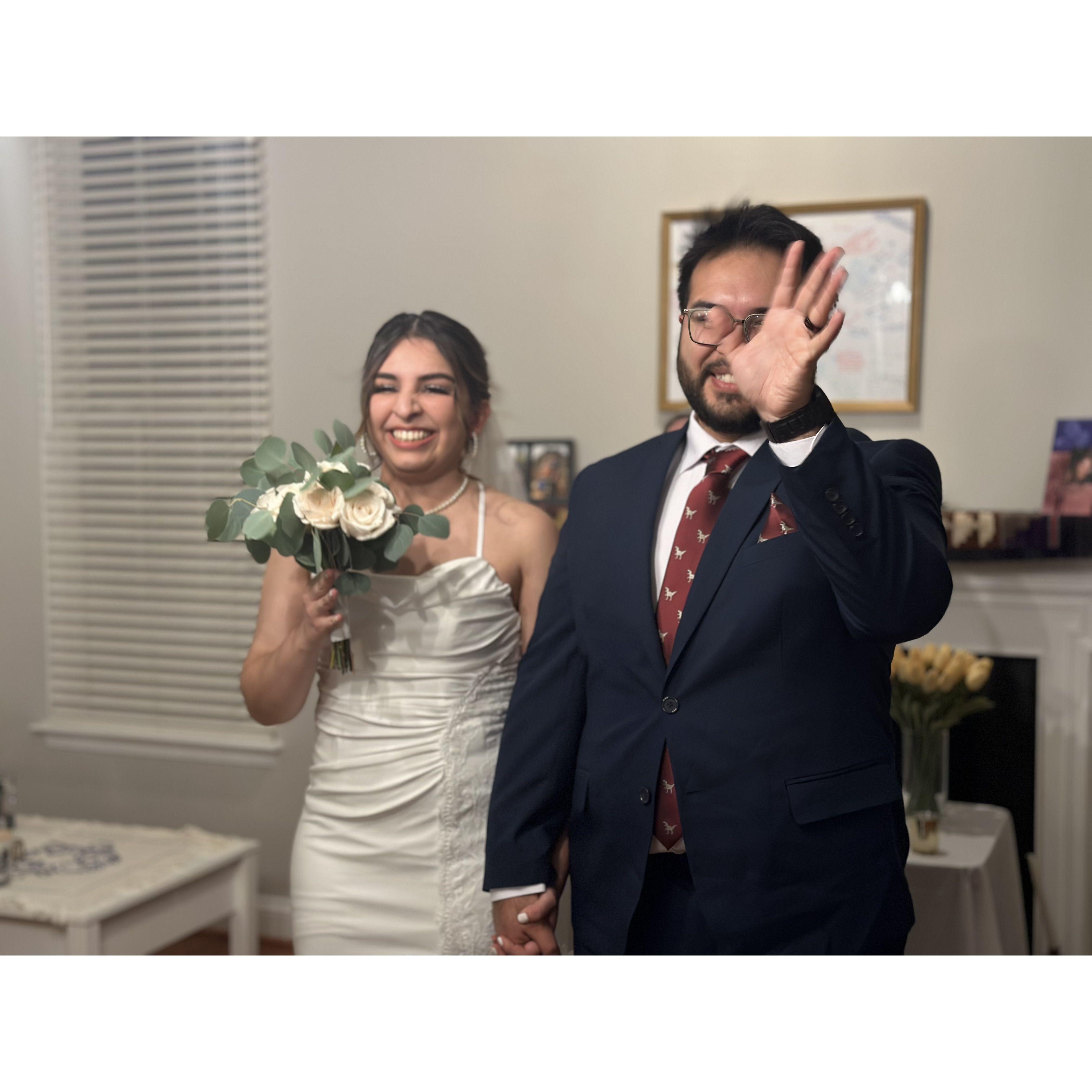 The best feeling! (our civil wedding at my Granny's house)