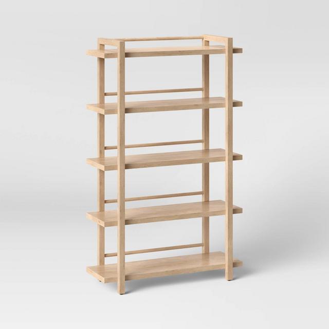 68" Wide Wood 5 Shelf Bookcase Natural - Threshold™