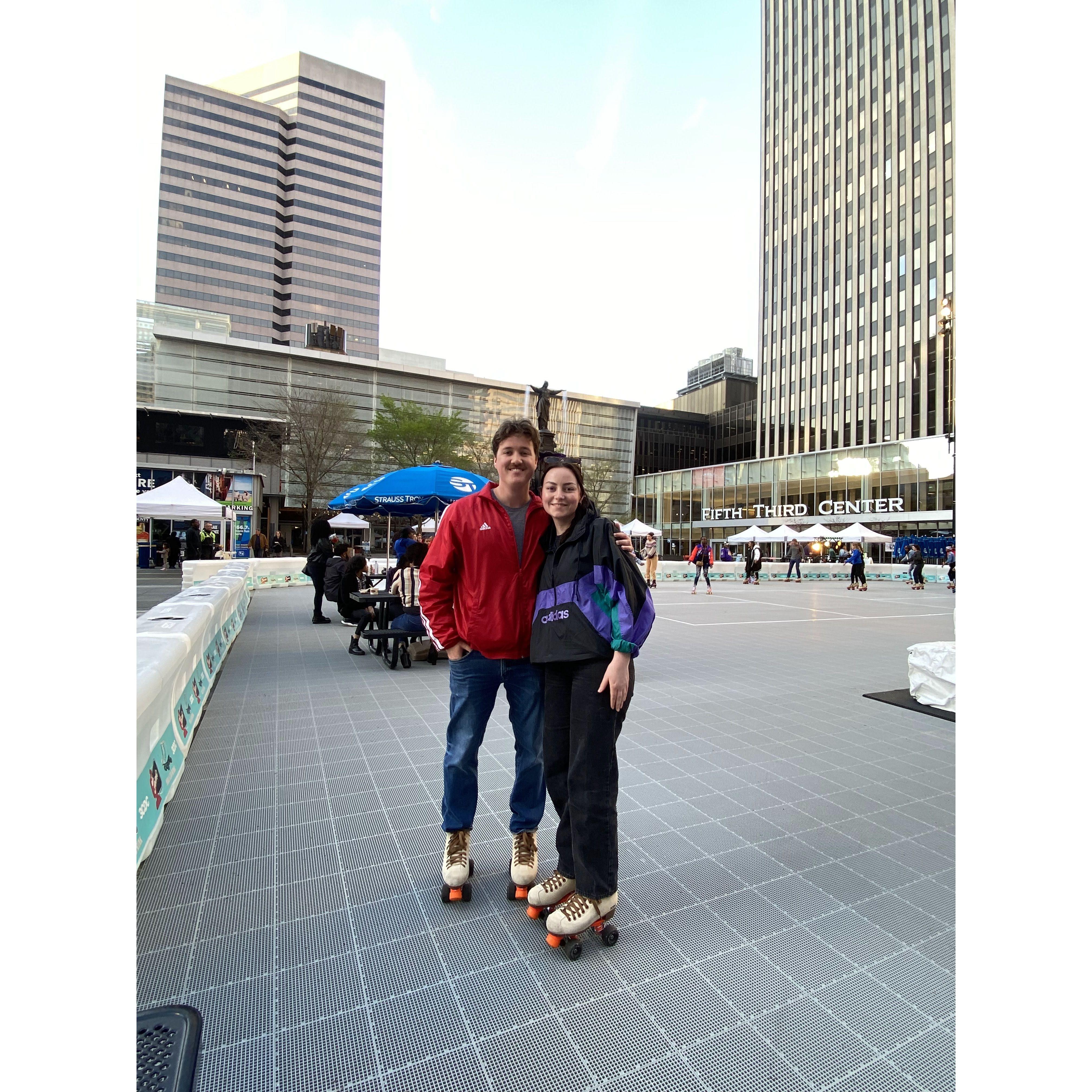roller skating at fountain square