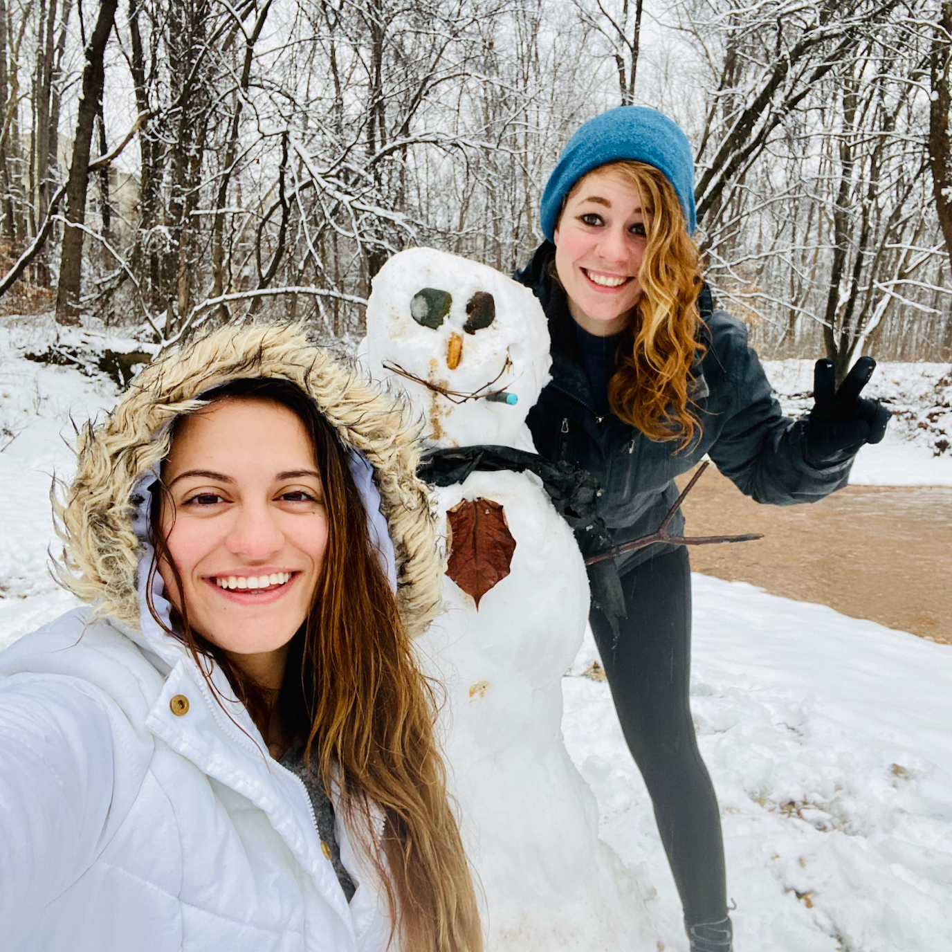 Making a snowman and having snowball fights because VA got 6 inches of snow // 31 January 2021