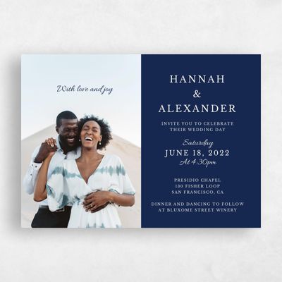 Blue Landscape Wedding Invitation - Havasu Portrait