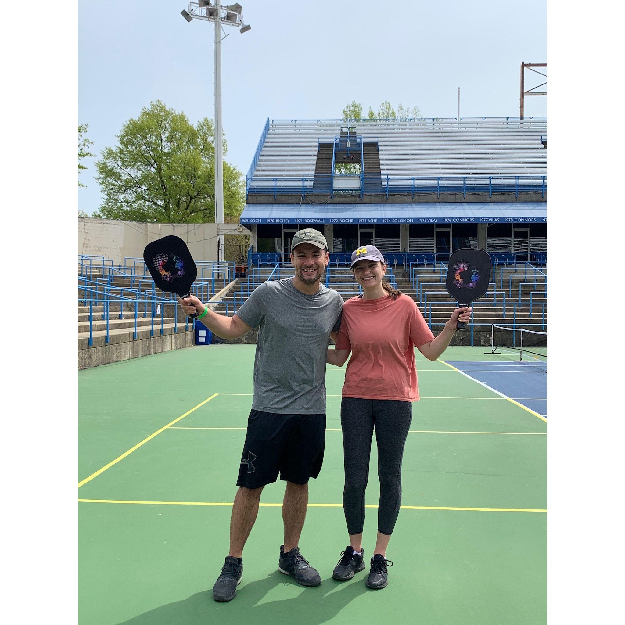 April 2021: Third place in this Pickleball tournament but should have gotten first if not for a BS tiebreaker. It's the fastest growing sport in America!