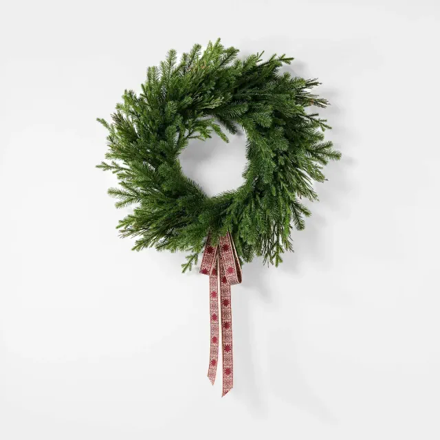 26" Fresh Cut Pine Christmas Wreath - Threshold™ designed with Studio McGee