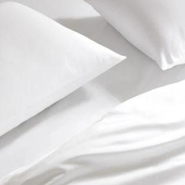 Luxe Sateen Fitted Sheet King Solid White