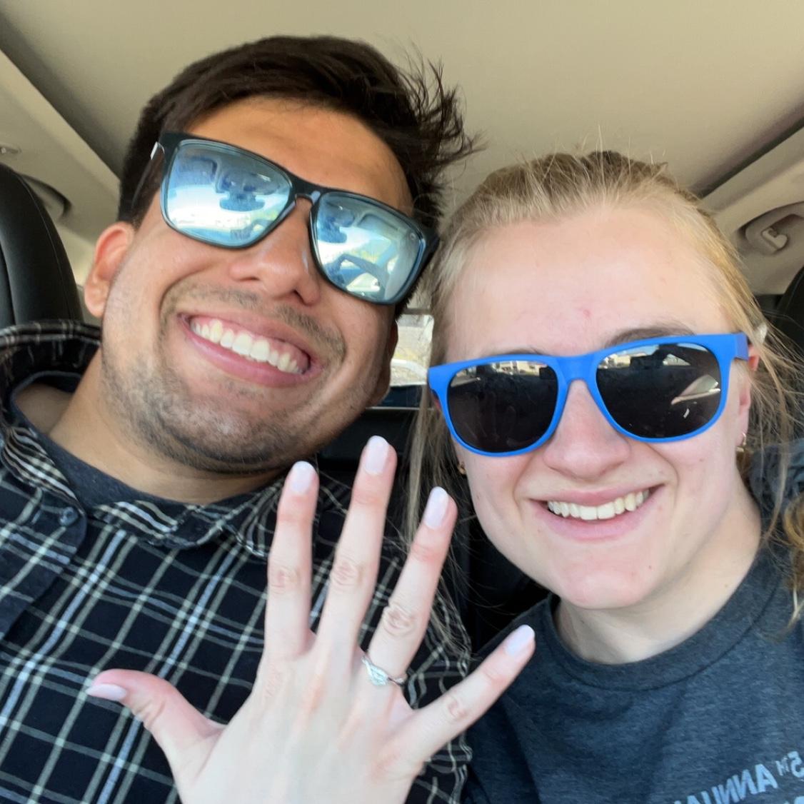 First selfie we took together as Fiancé's!