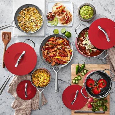 T-Fal Initiatives 18-Piece Cookware Set Red A777SI64 - Best Buy