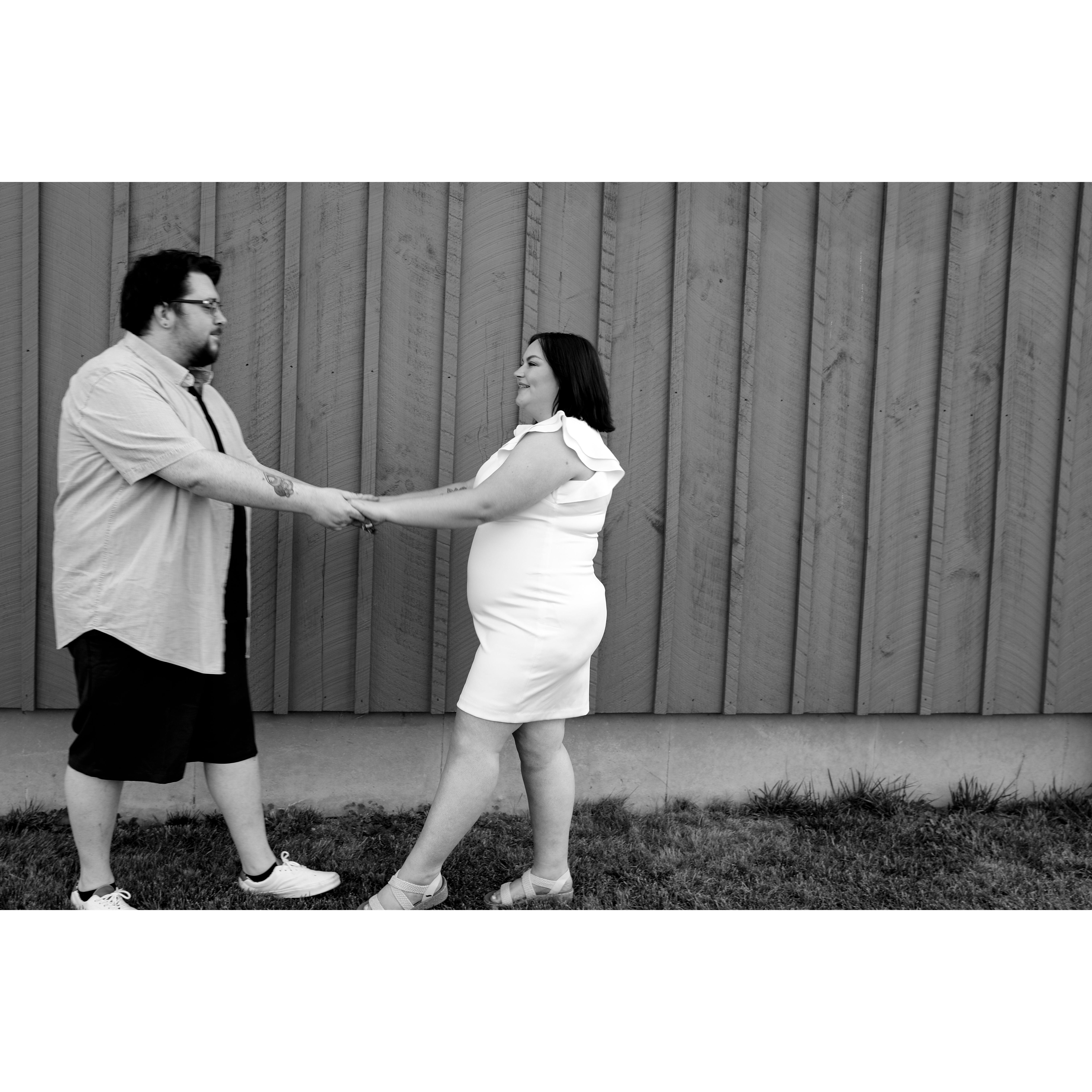 Engagement photoshoot at Sunset Ridge Lavender Farms. Photographer was Bloom Photography, LLC