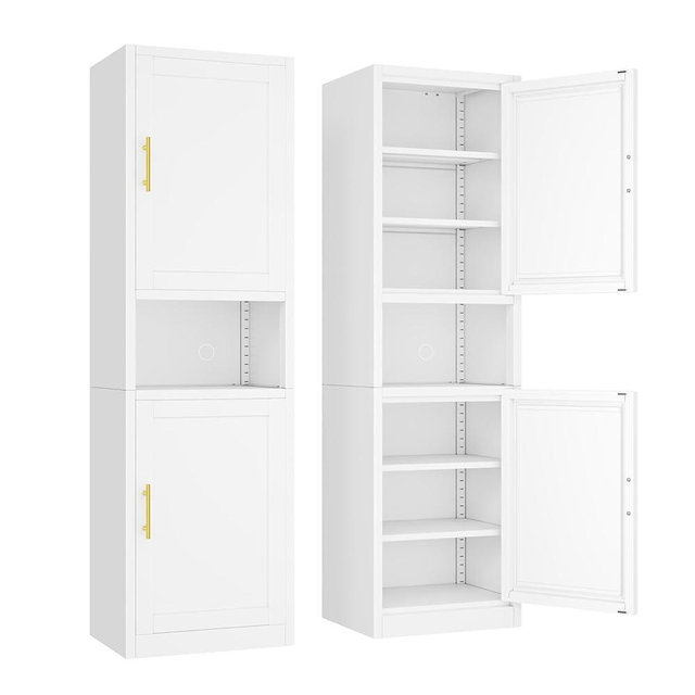 Ckzbx Tall Narrow Storage Cabinet 66.93" H Tall Bathroom Cabinet Metal Pantry Cabinets, 4 Adjustable Shelves for Kitchen, Home Office, Living Room, Dinning Room (20 inches Wide White)