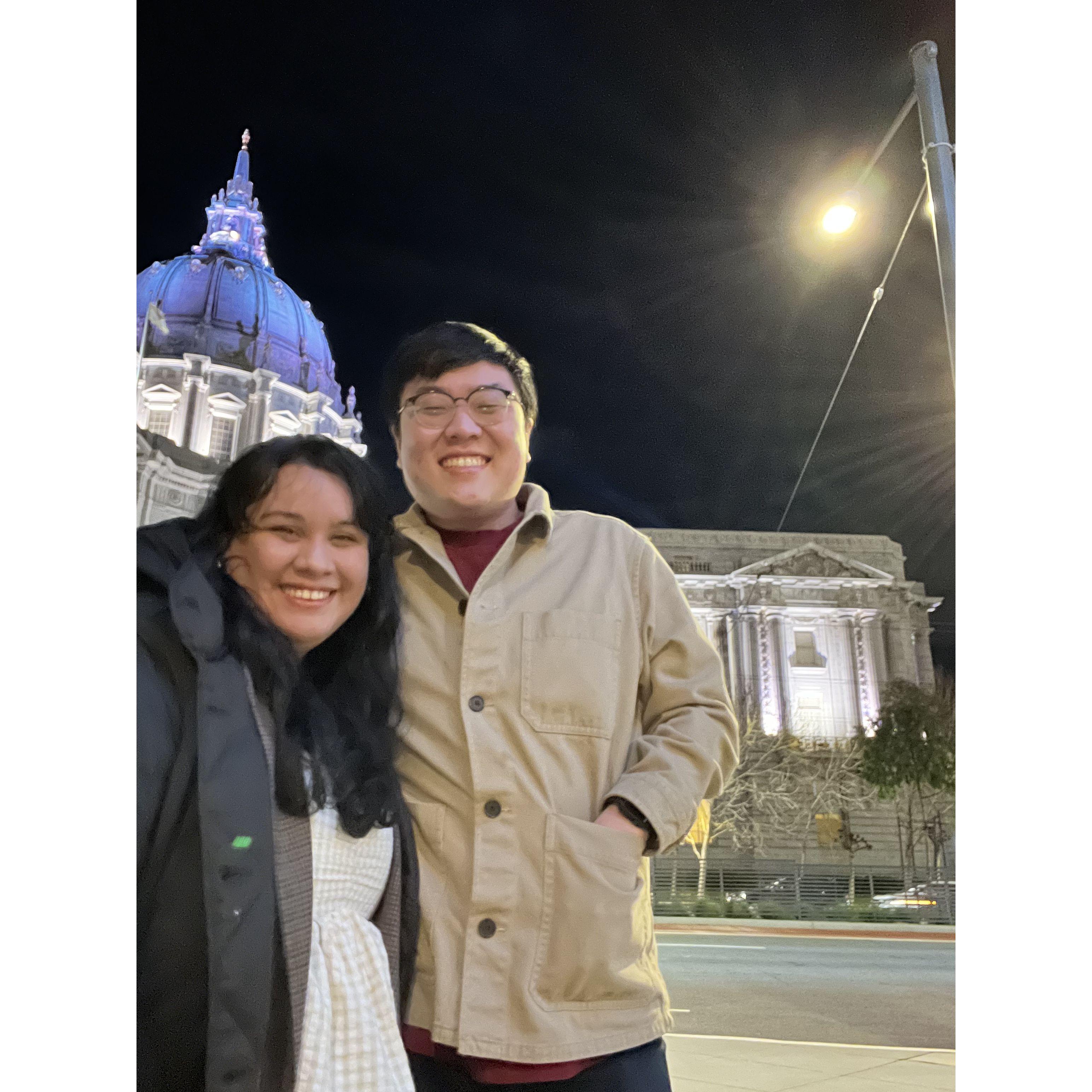 in front of SF city hall! ahh