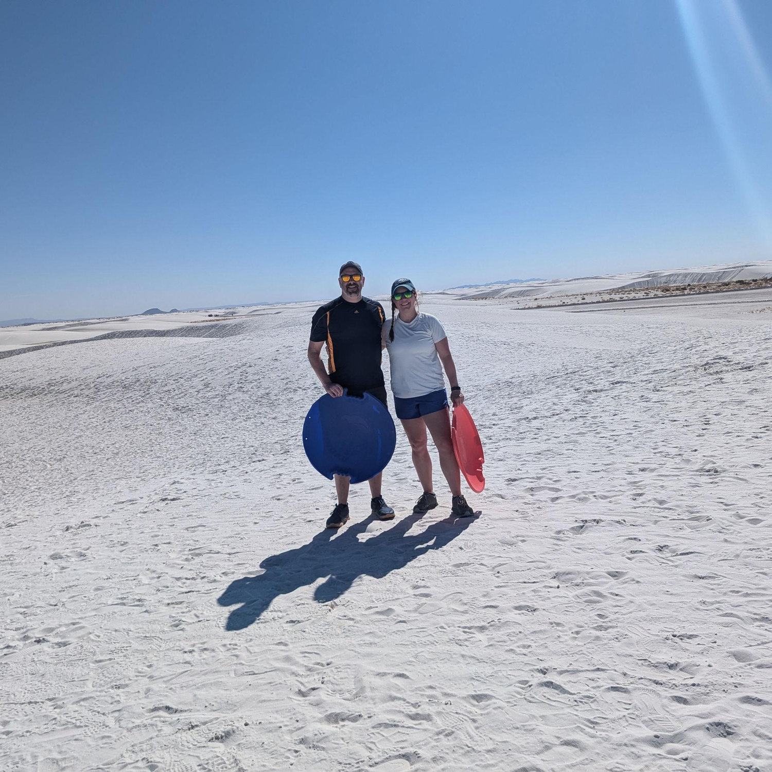 Sledding at White Sands National Park