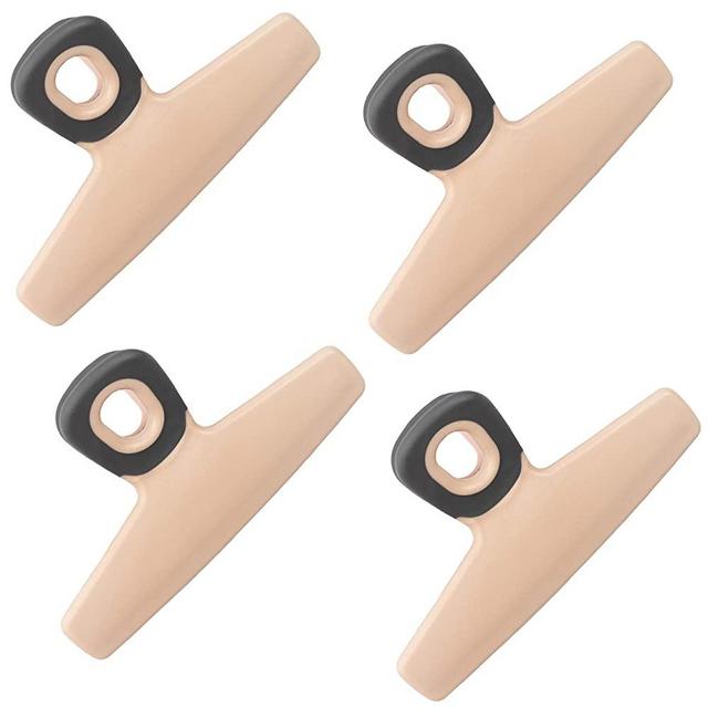 Chip Bag Clips Set of 4 - COOK with COLOR Food Clips, 5 Inches Wide Heavy Duty Chip Clips, Large Bag Clips for Food Storage with Air Tight Seal Grip for Bread Bags, Snack Bags and Food Bags - (Pink)
