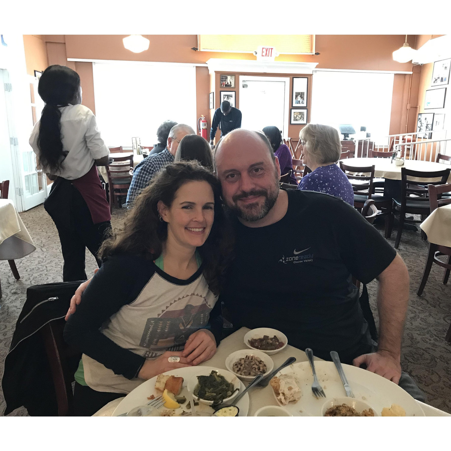Doing some of our favorite things together: traveling and eating. We had an amazing southern comfort meal at an iconic establishment in Atlanta (Mary Mac's Tea Room)