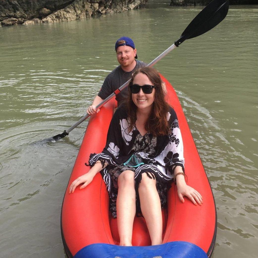 Another Thailand picture. We were crazy sunburnt because we lost track of time playing in the ocean. Austin is smiling through the pain!