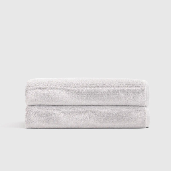 Turkish Ribbed Quick Dry Bath Sheet (Set of 2) - Silver