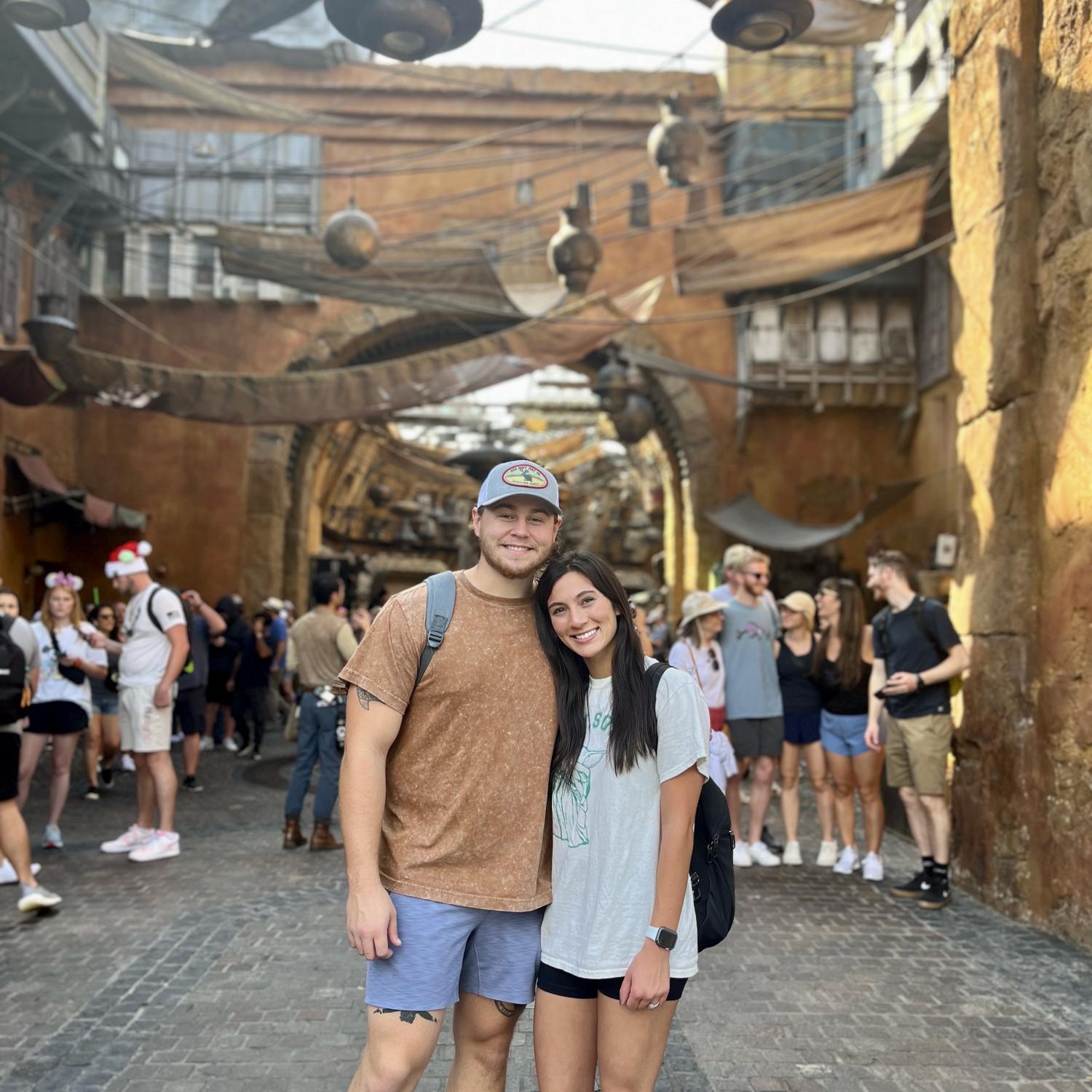 Nerding out together at Galaxy's Edge!🤓