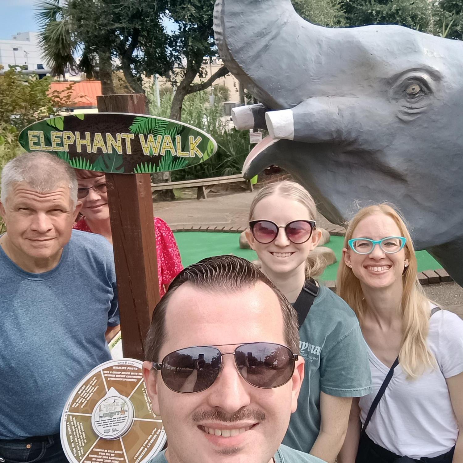 Mini golf in Virginia Beach with the Gamble family