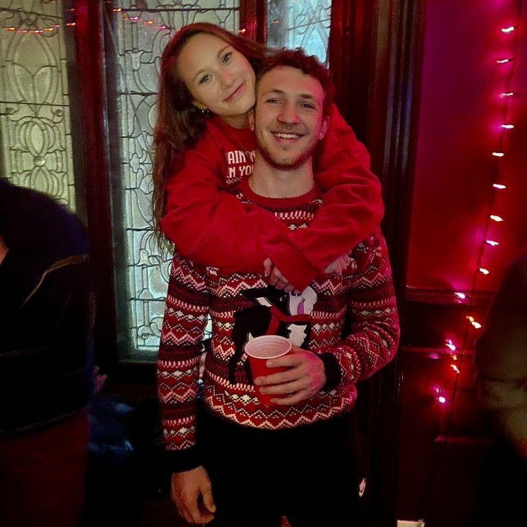 Christmas party the night before our two year anniversary