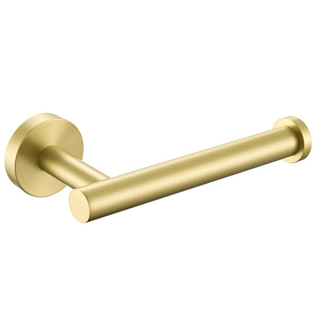 APLusee Toilet Paper Holder Brushed Gold, 304 Stainless Steel Heavy-Duty Tissue Holder for Bathroom Powder Room, Wall Mounted