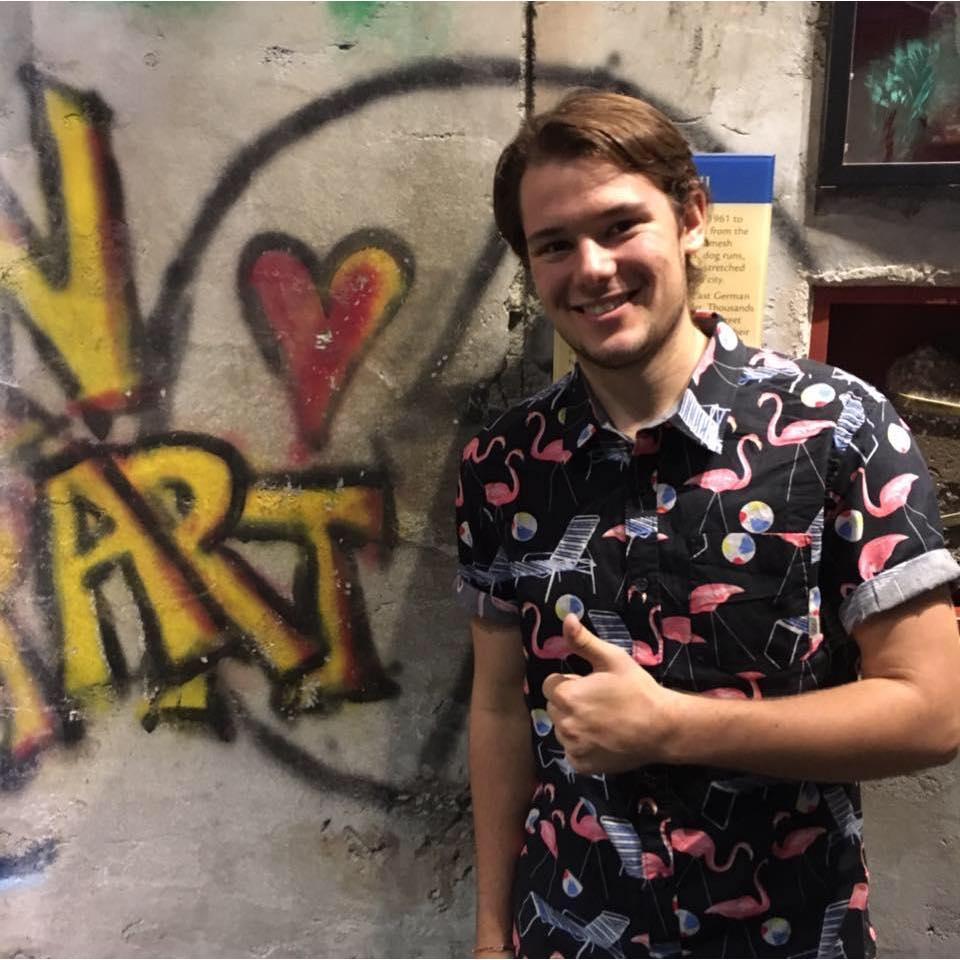 Declan meeting the Berlin Wall for the second time