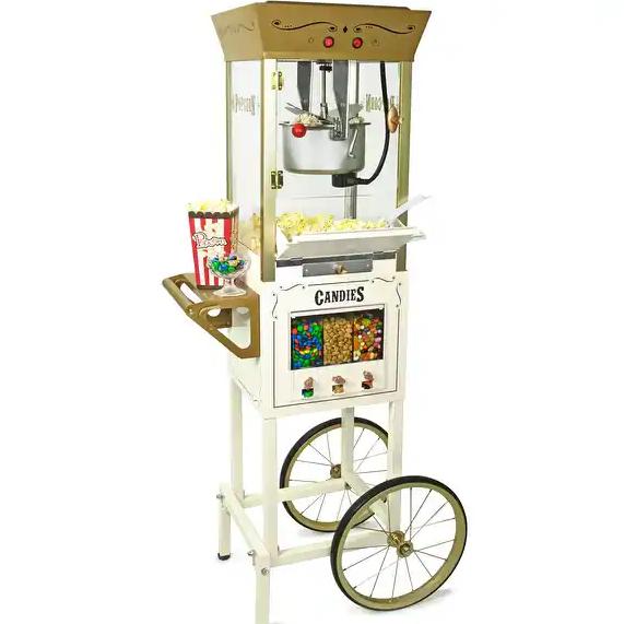 Nostalgia NKPCRTCD8IVY 53-Inch Popcorn Cart