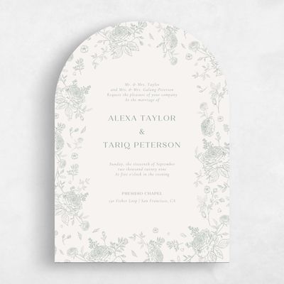 Green Arch Wedding Invitation - Kerenza Classic