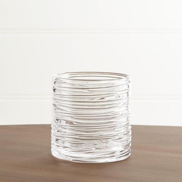 Spin Small Glass Pillar Candle Holder
