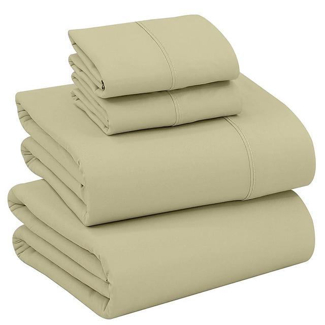 RUVANTI 100% Cotton Sheets for King Size Bed - Crispy Cooling Percale Sheets - Breathable & Durable King Sheet Set - Deep Pocket 16 Inches (Fits up to 18") - Sage Green - 4 Pieces