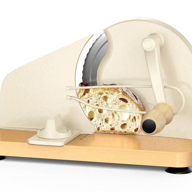 Upgraded Manual Bread Slicer for Homemade Sourdough Bread Adjustable Thickness Bread Cutter with Metal Guide,Hand Crank Bread Slicer with Scale Line&Suction Base,for Perfect Even Slices