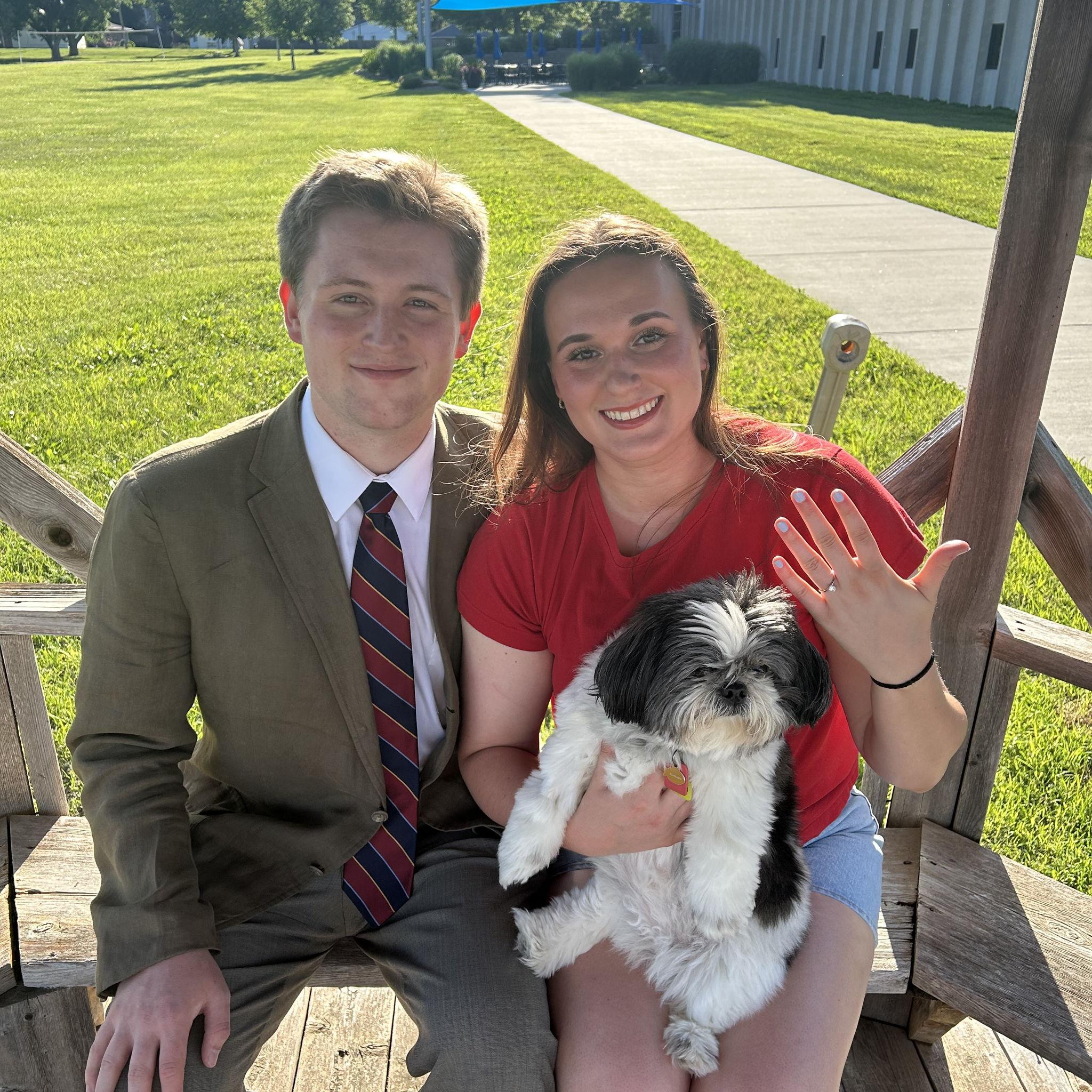 We became engaged in June 2024. Mrs. Cow carried the ring to me.