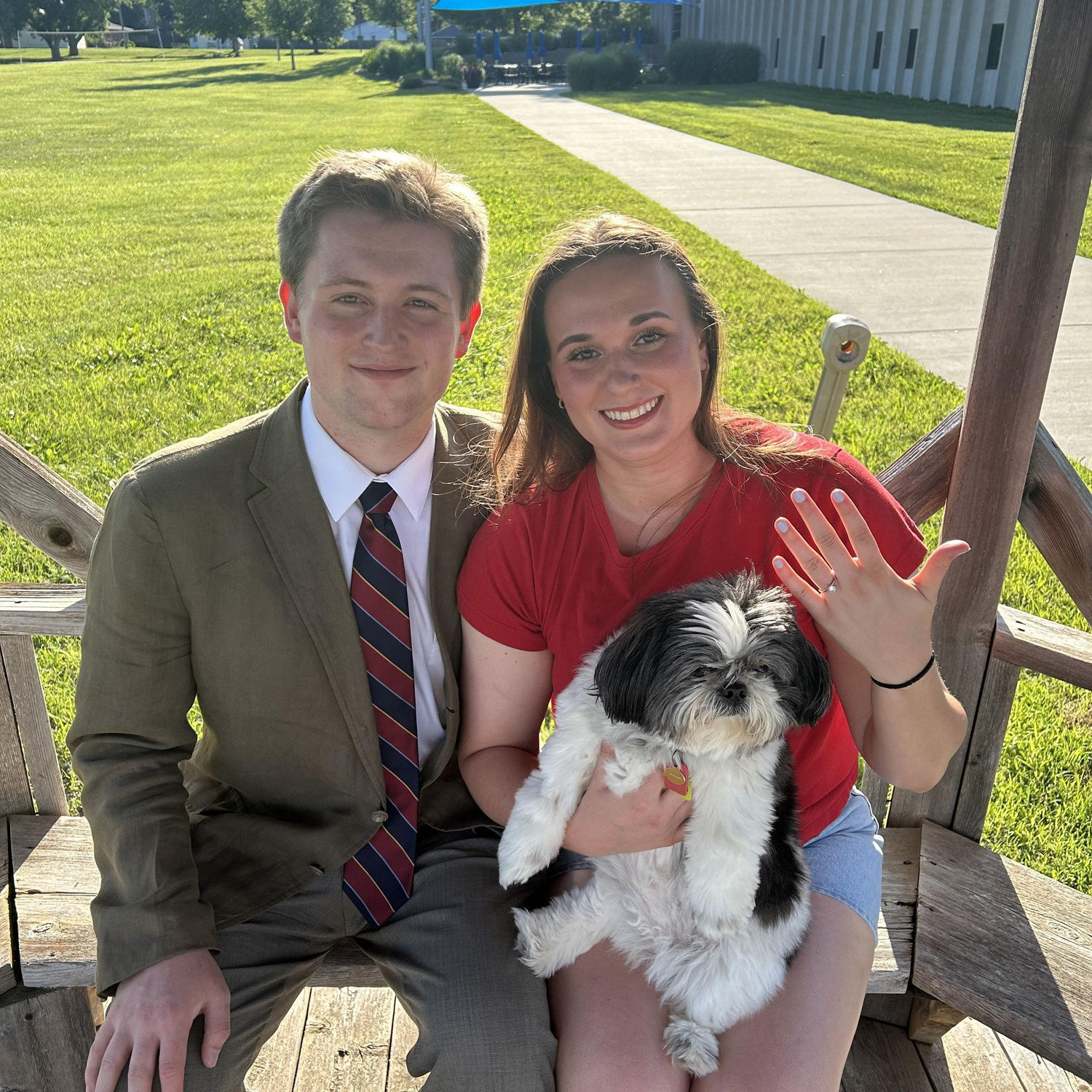 We became engaged in June 2024. Mrs. Cow carried the ring to me.