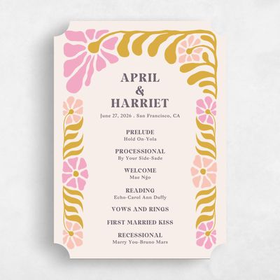 Beige Ticket Wedding Program - Bellefleur