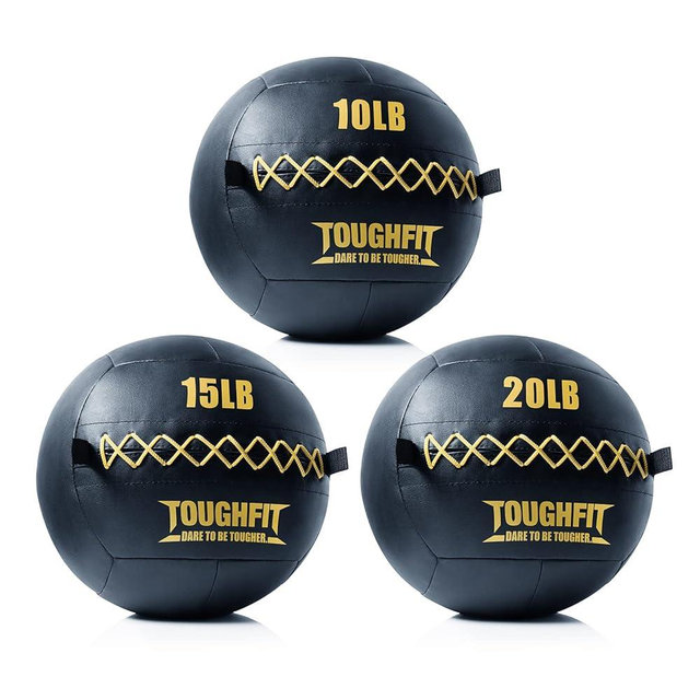 ToughFit Soft Wall Ball - Medicine Ball Set for Cardio Fitness Exercise - Weighted Med Ball for Strength and Conditioning Exercises, Cross Training Lunge, and Partner Toss