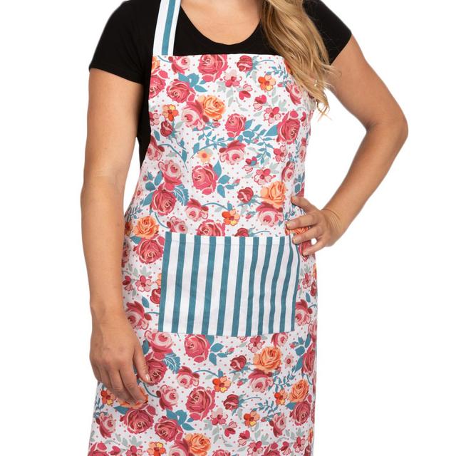 Pantry White Women Vintage Rose Garden Apron