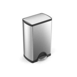simplehuman 30 Liter / 7.9 Gallon Rectangular Step Trash Can, Brushed Stainless Steel