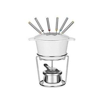 Cuisinart FP-115WS 13-Piece Cast Iron Fondue Set, White