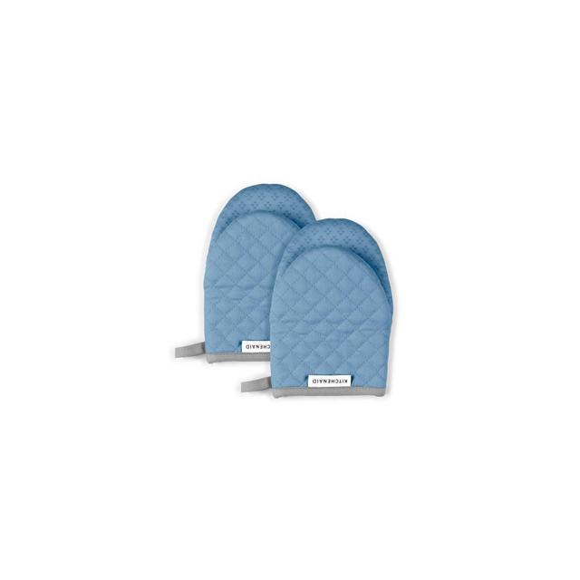 KitchenAid 2pk Cotton Asteroid Mini Oven Mitts Blue
