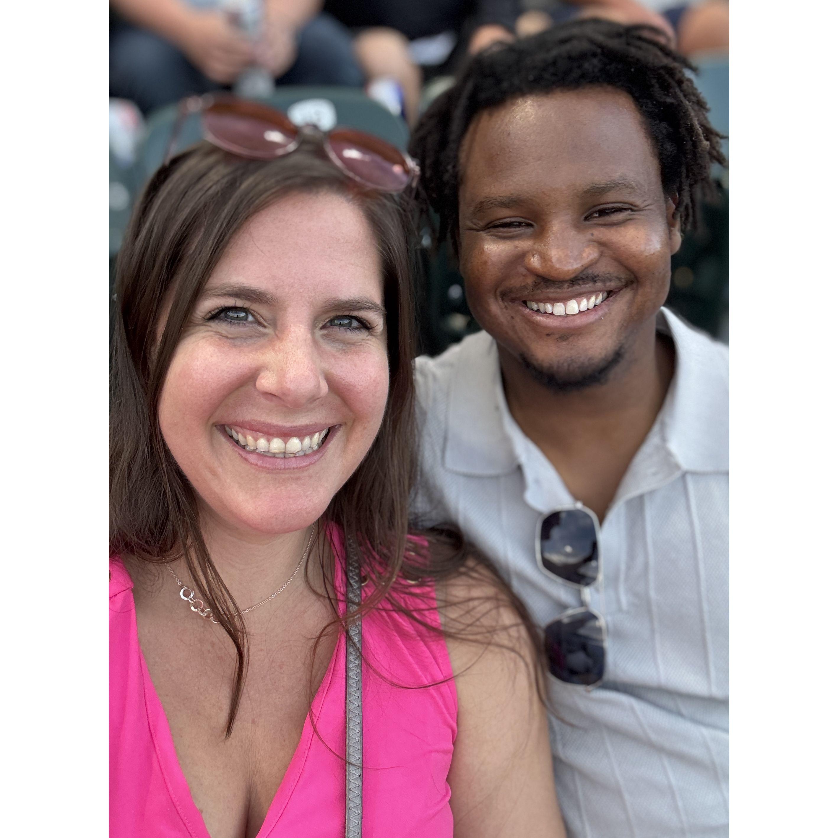 Job is getting well acquainted with Danica's favorite sports - including baseball