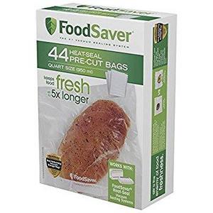 FoodSaver FSFSBF0226-FFP Bags with Unique Multi Layer Construction Vacuum Sealers, 44 Quart Size Bags, Clear