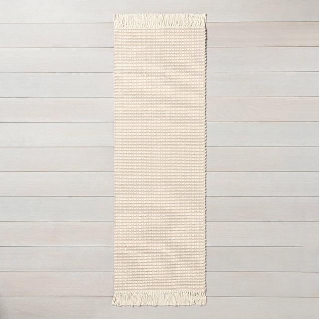 2'4" x 7' Textured Stripe Runner Best Beige / Sour Cream - Hearth & Hand™ with Magnolia