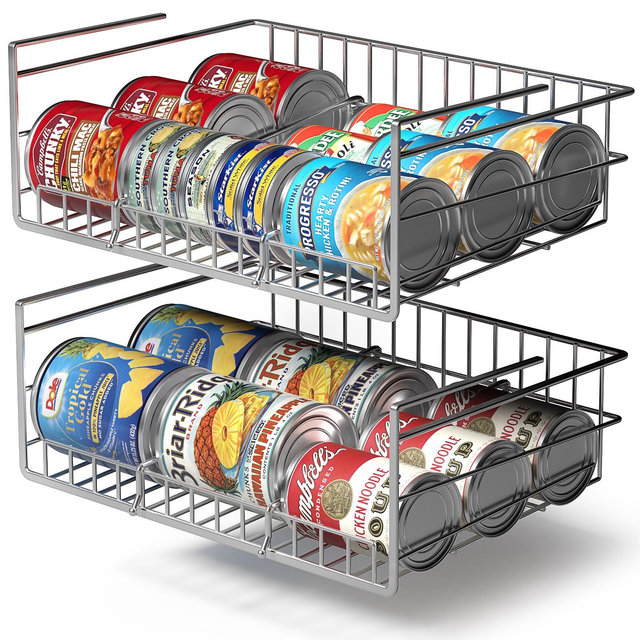 Sorbus Under Cabinet Can Storage Shelf - Pantry Organizer with Divider for Canned Goods