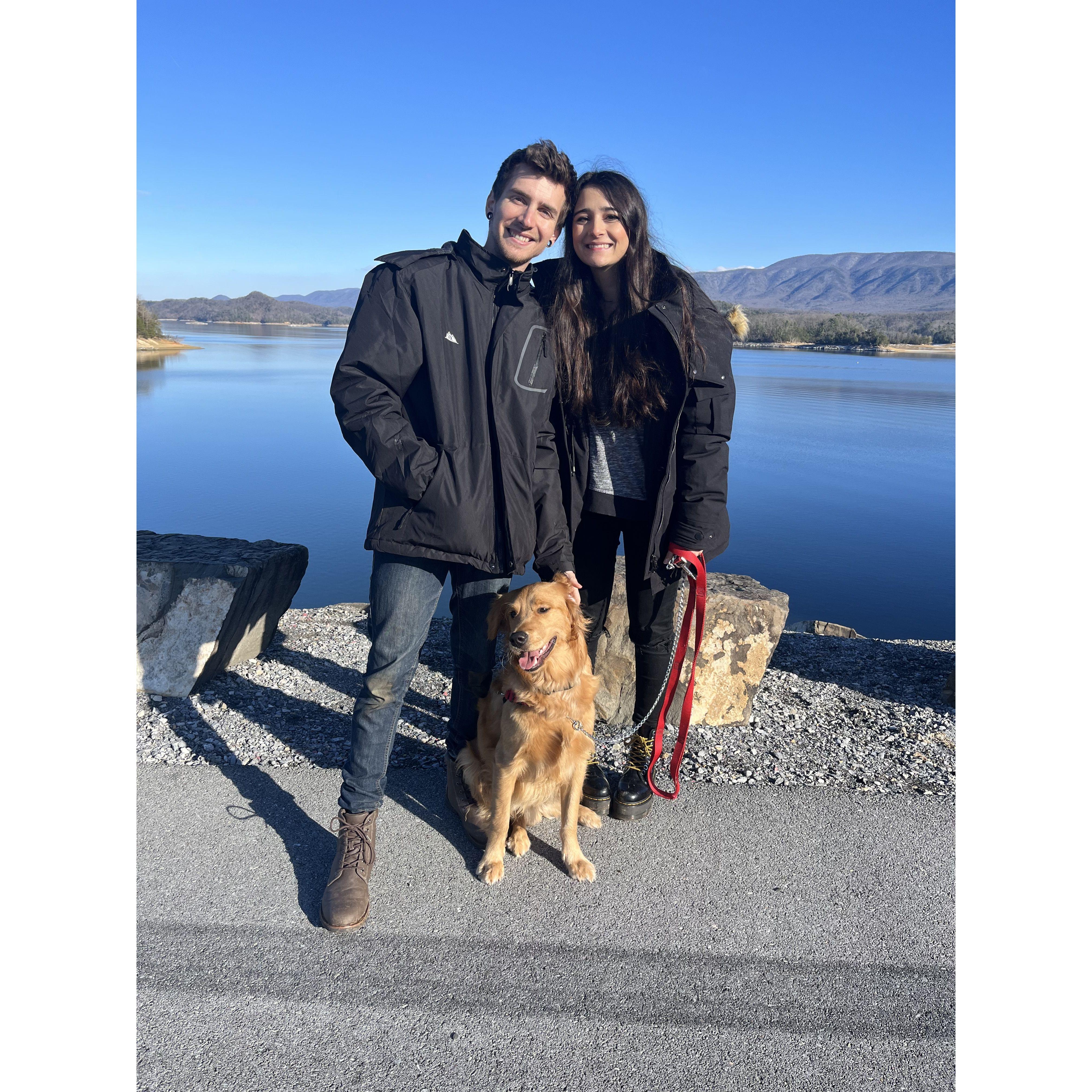 Aaron's first time visiting Mia's parents in Bristol, Tennessee, Christmas 2022. Kylo loved running in the mountains and stealing the Christmas turkey.