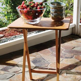 Bamboo Rectangular Folding Snack Table