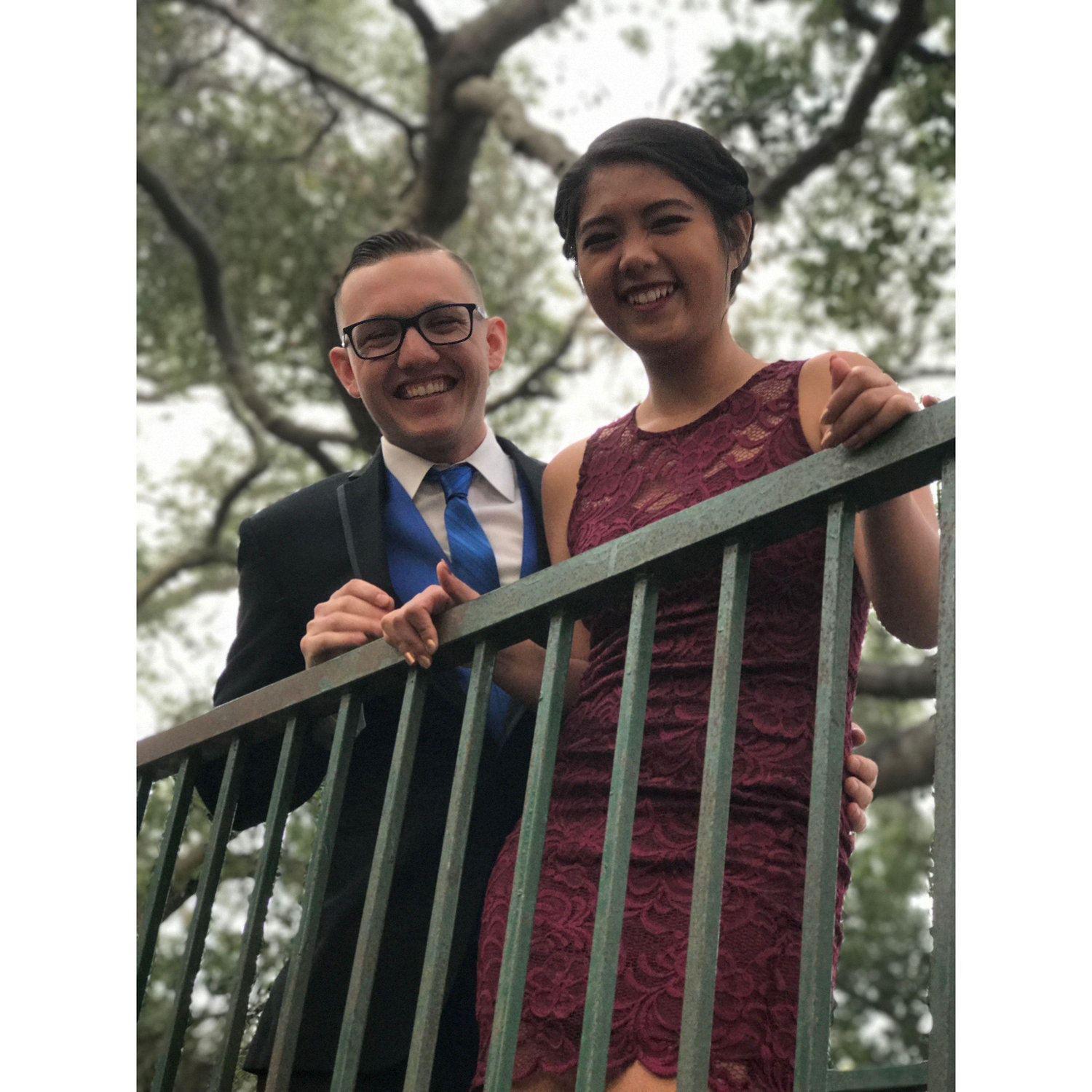 Us at a wedding in 2017