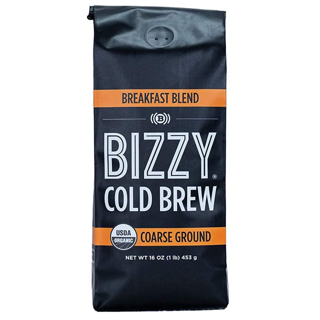 Bizzy Organic Cold Brew Coffee | Breakfast Blend | Coarse Ground Coffee | Micro Sifted | Specialty Grade | 100% Arabica | 1 LB