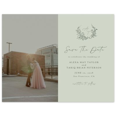 Grassy Sage, Green Wedding Digital Save the Date - Marnina Photo