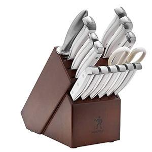 HENCKELS Statement Razor-Sharp 15-Piece White Handle Knife Set with Block, German Engineered Knife Informed by over 100 Years of Mastery