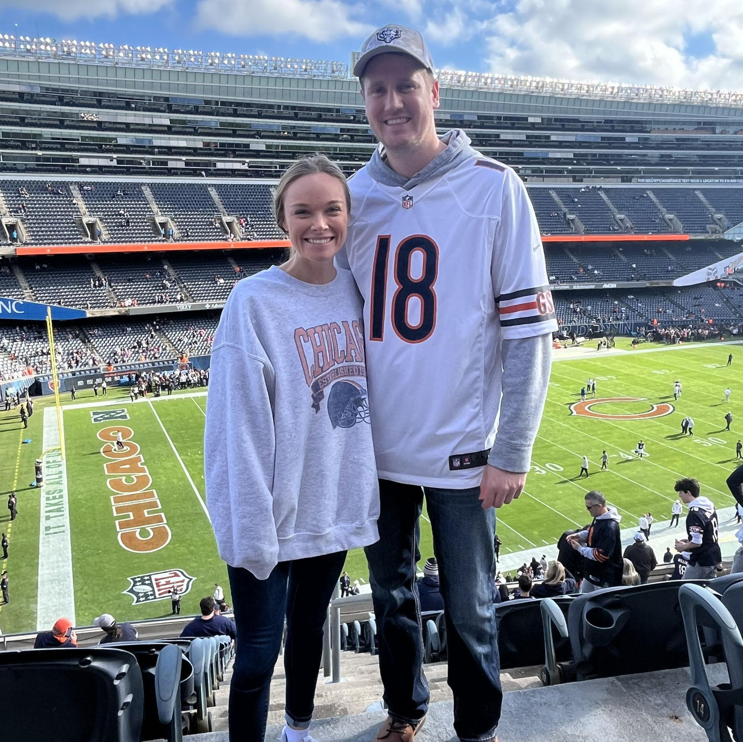 11/10/2024 - Haley and Hunter attended their first Chicago Bears game with Haley's dad, who is also a big Chicago Bears fan! Bear Down!