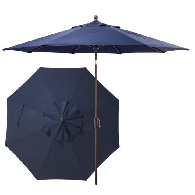 Sunbrella 9' Market Umbrella, Push Button, Aluminum