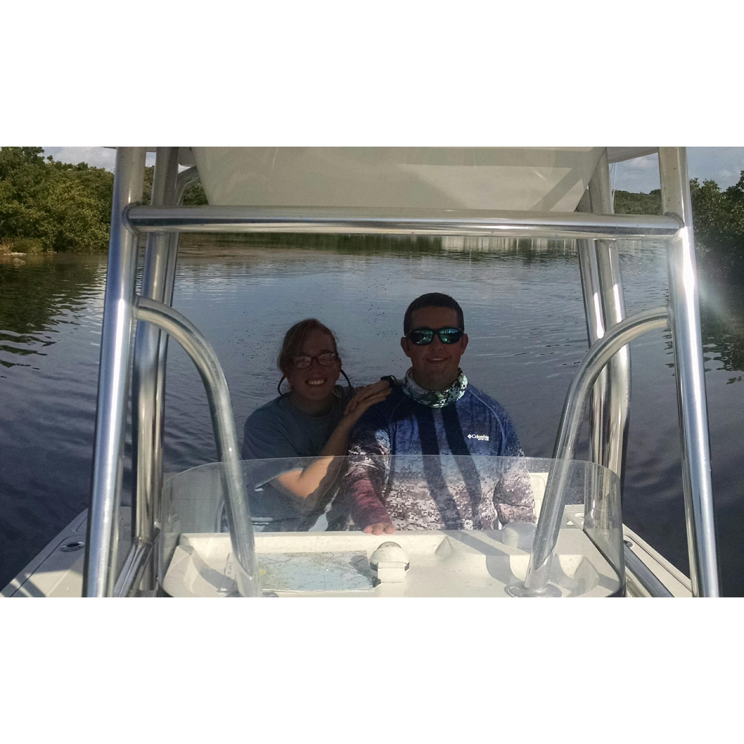 Our first boat ride in the Florida Keys.